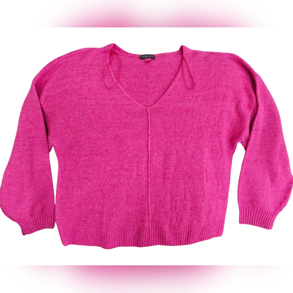 NWT Vince Camuto VNeck Stretch Fuschia Pink Sweater